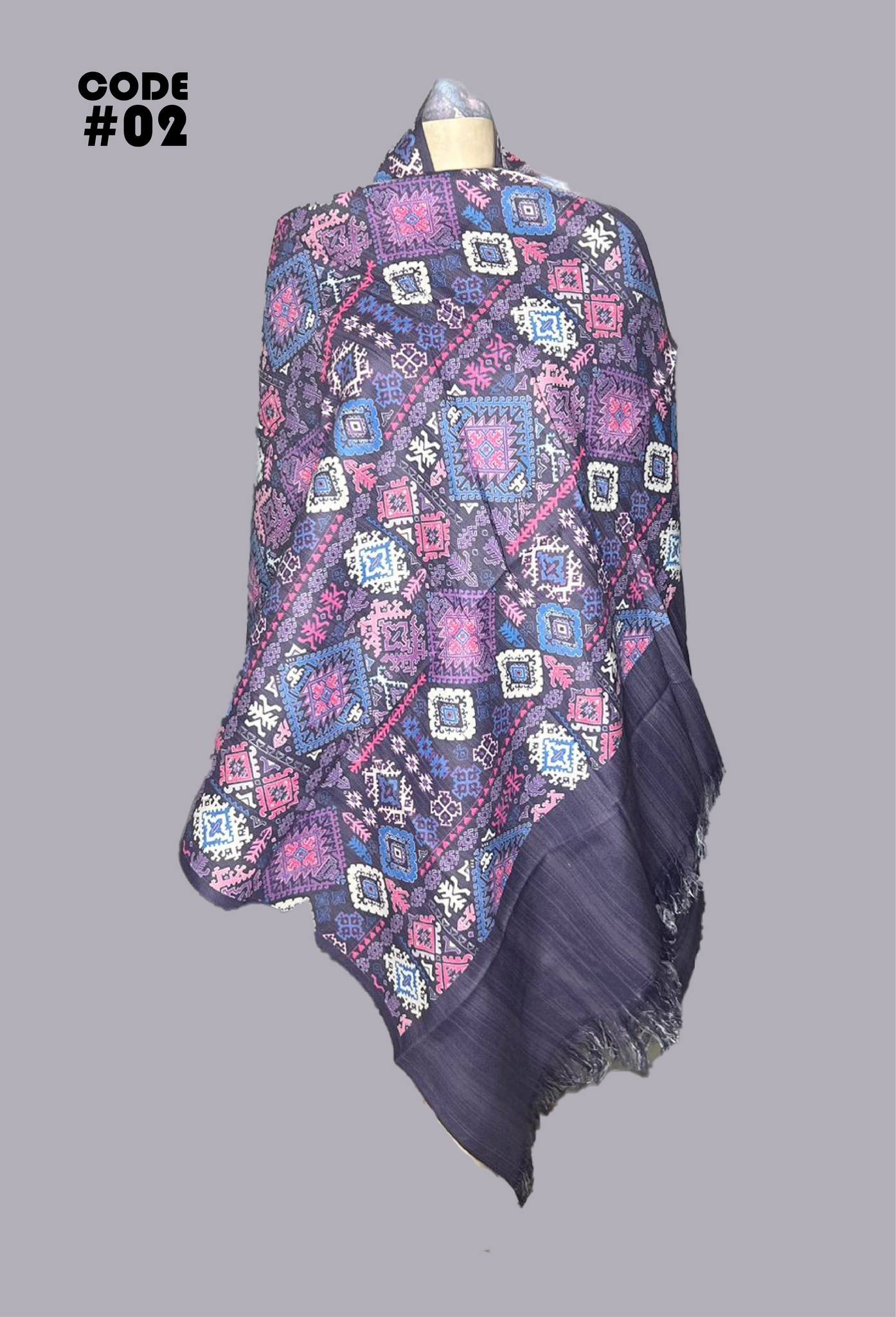Elegant Digital Print Woolen Shawl-0002