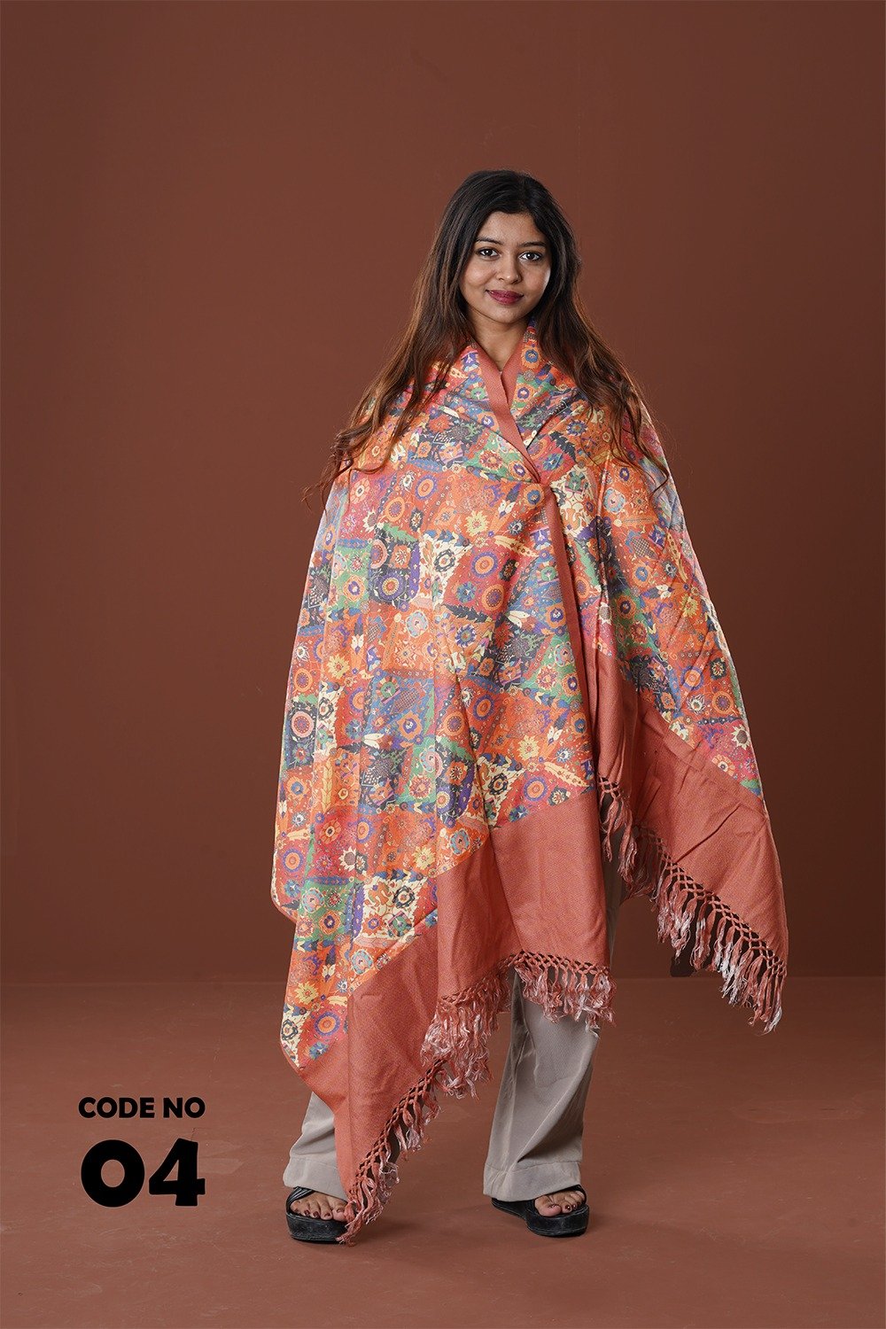 Elegant Digital Print Woolen Shawl-0004