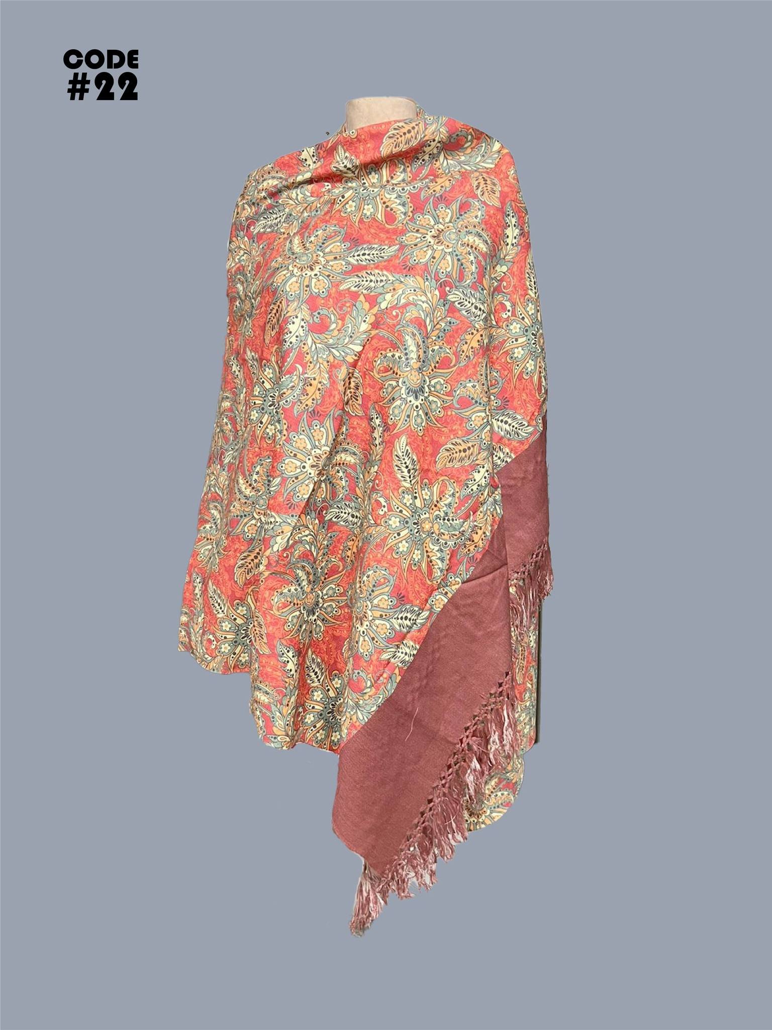 Elegant Digital Print Woolen Shawl-0022