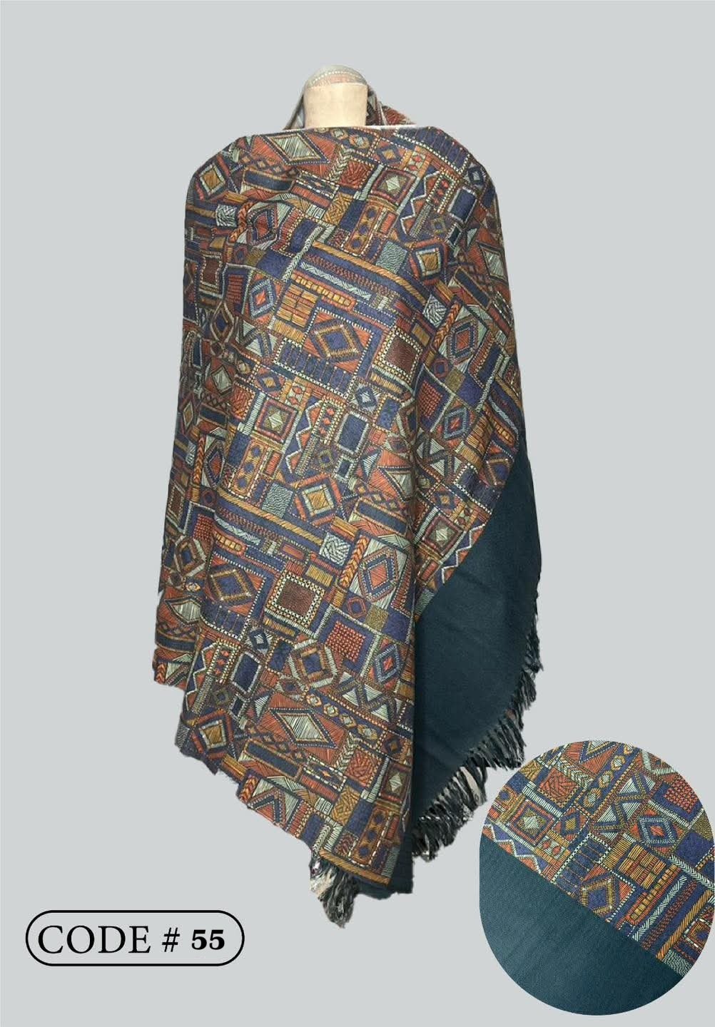 Elegant Digital Print Woolen Shawl-0055