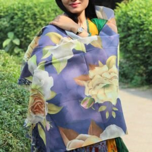 Elegant Digital Print Woolen Shawl-S018